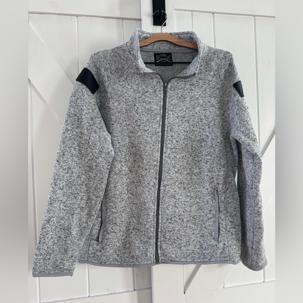 Grunt Style Women's Full Zip Sweater Jacket - Heather Gray - Picture 4 of 8